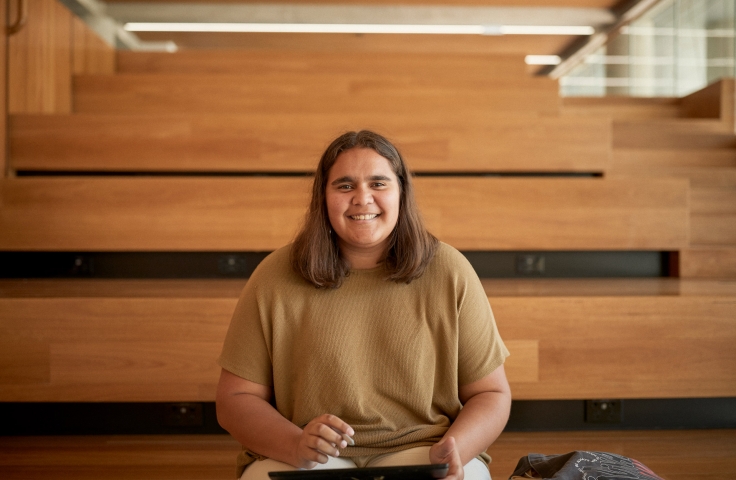 Rosina Baumann,  Indigenous student smiling