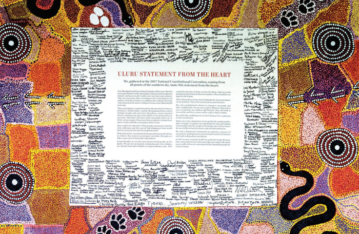 Uluru Statement of the Heart signatures and painting